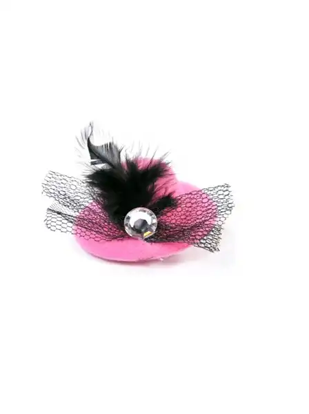 PER-ROS HEBILLA SOMBRERO CON PLUMAS Y FLOR - 