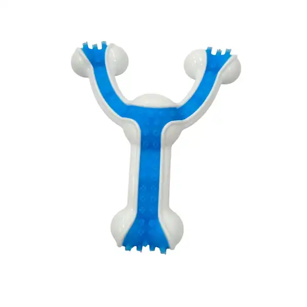 RASCALS JUGUETE DURO REMOVEDOR DE PLACA BACTERIANA L BLANCO/AZUL
