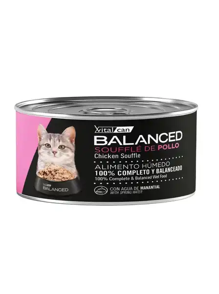 VITALCAN BALANCED SOUFFLE DE POLLO GATO CACHORRO LATA 85G  