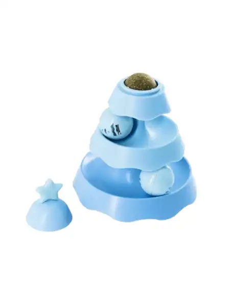 BEEPAW JUGUETE CATNIP ARBOL TRES CAPAS CELESTE