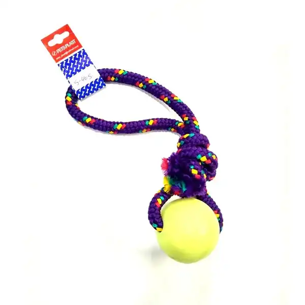 PETSPLAST PELOTA DE GOMA GRANDE SOGA ALPINA 15MMX35CM S405 