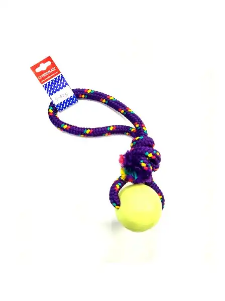 PETSPLAST PELOTA DE GOMA GRANDE SOGA ALPINA 15MMX35CM S405 