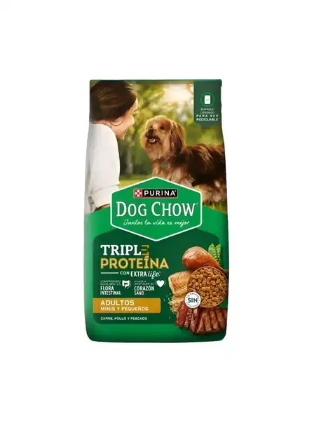 DOGCHOW ADULTOS MINI Y PEQUEÑOS TRIPLE PROTENIA 8KG 