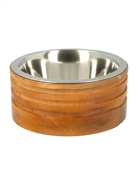 CANCAT COMEDERO RECTO MADERA Y ACERO 1LT