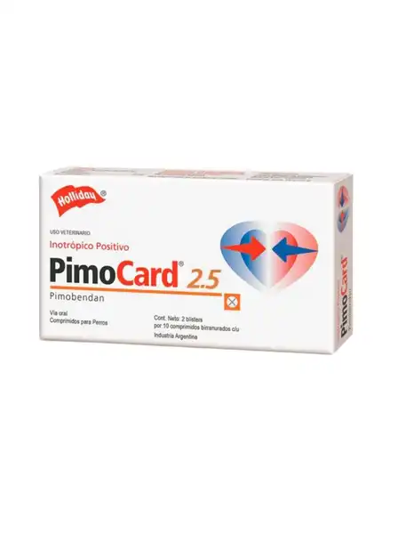 Medicamento Holliday Pimocard 2,5 mg X 100 Comp (caja Hosp) Blister X 10COMP (E2) para Perros