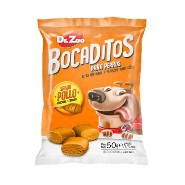 DR.ZOO BOCADITOS POLLO FLOWPACK  50GR X UNIDAD