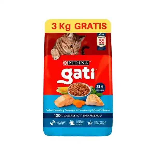 GATI PESCADO Y SALMÓN 15KG + 3 KG DE REGALO