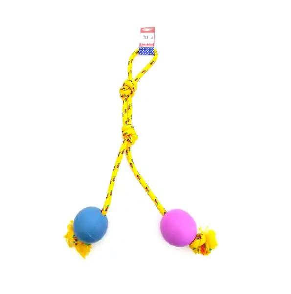 PETSPLAST PELOTA DE GOMA GRANDE SOGA ALPINA 12MMX70CM S604