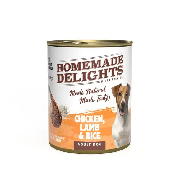 HOMEMADE DELIGHTS CHICKEN, LAMB & RICE ADULT DOG X 340 GR. EO