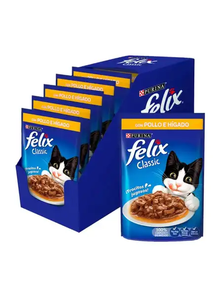 FELIX POUCH SABOR POLLO (CAJA X 15 UNIDADES) 