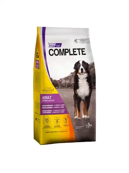 VITALCAN COMPLETE PERRO ADULTO RAZA MEDIANA Y GRANDE 20KG
