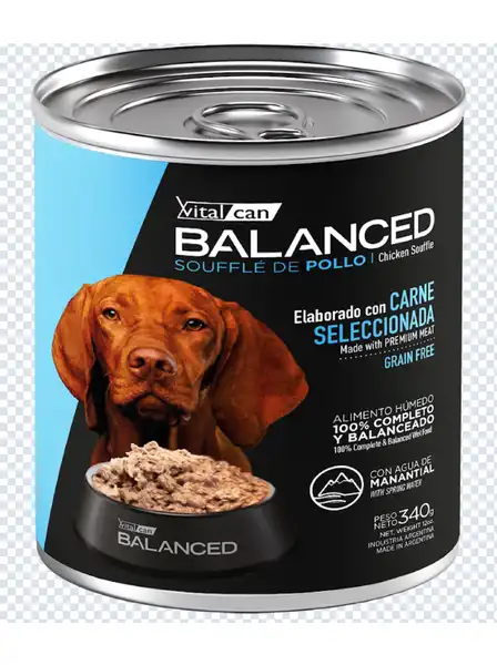 VITALCAN BALANCED SOUFFLE DE POLLO PERRO ADULTO LATA 340G
