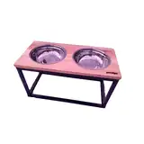 PETSIGN COMEDERO DOBLE BATUQUE EN ALTURA L NEGRO 30X60X30CM