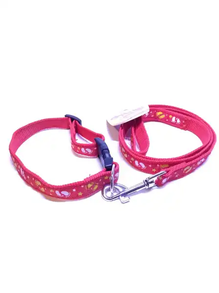 PER-ROS CONJUNTO COLLAR Y CORREA ESTAMPADO N2
