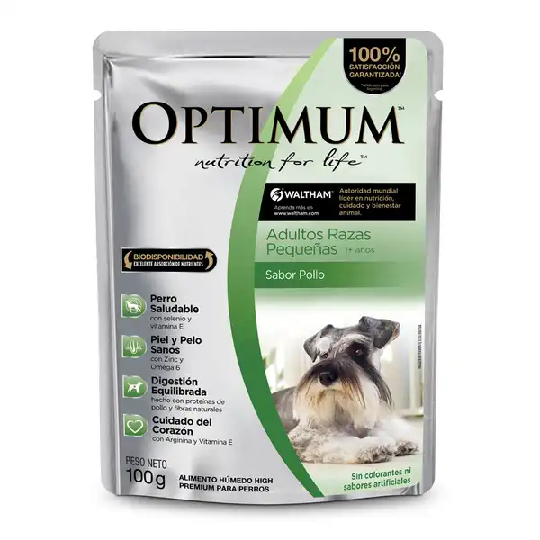 OPTIMUM POUCH PERRO ADULTO RAZA PEQUEÑA 100GRS