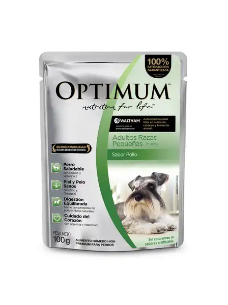 OPTIMUM POUCH PERRO ADULTO RAZA PEQUEÑA 100GRS