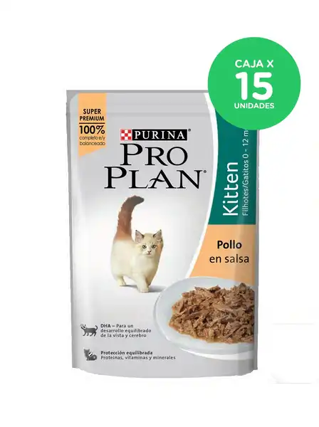 PROPLAN POUCH KITTEN GATITOS 85GRS CAJA X 15 UNIDADES