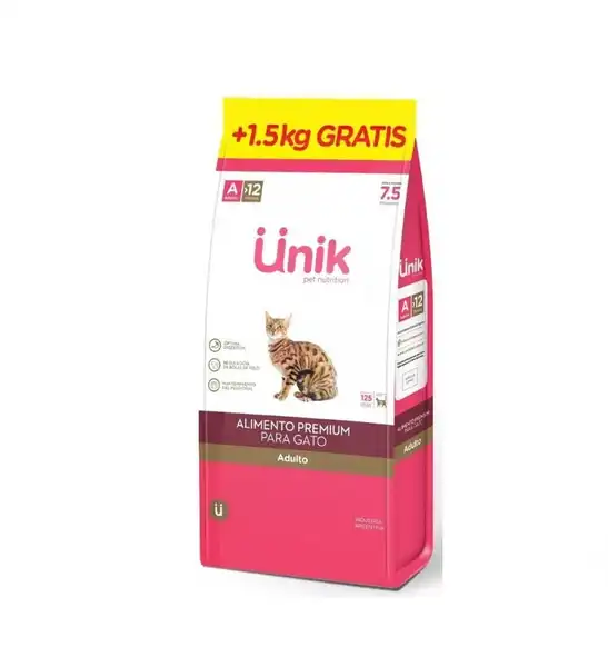 UNIK GATO ADULTO 7,5KG + 1,5KG DE REGALO