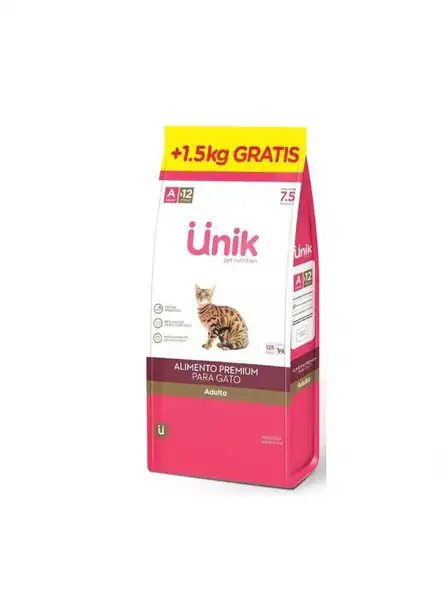 UNIK GATO ADULTO 7,5KG + 1,5KG DE REGALO