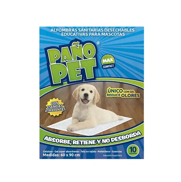 PAÑOPET PAÑO PET MAX COMPACT X 10 UNIDADES