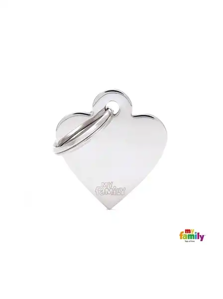 MY FAMILY MEDALLA BASIC CHROME SMALL HEART CHROMED BRASS MFB21