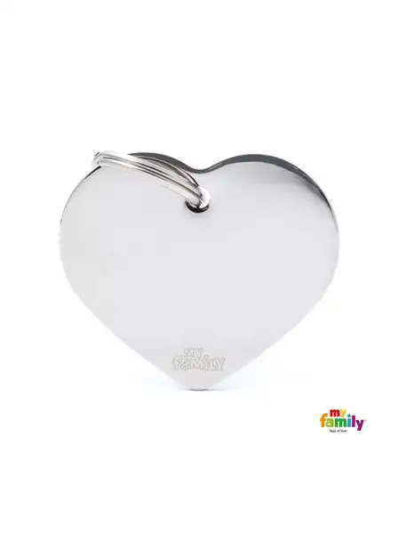 MY FAMILY MEDALLA BASIC CHROME BIG HEART CHROMED BRASS MFB26
