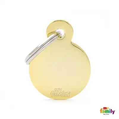 MY FAMILY MEDALLA BASIC GOLD SMALL ROUND GOLDEN BRASS MFB12