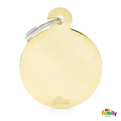 MY FAMILY MEDALLA BASIC GOLD BIG ROUND GOLDEN BRASS MFB17