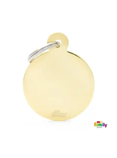 MY FAMILY MEDALLA BASIC GOLD BIG ROUND GOLDEN BRASS MFB17