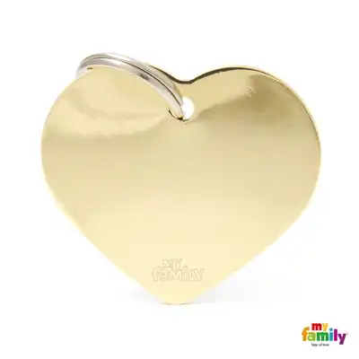 MY FAMILY MEDALLA BASIC GOLD BIG HEART GOLDEN BRASS MFB27