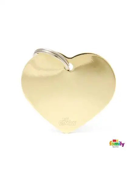MY FAMILY MEDALLA BASIC GOLD BIG HEART GOLDEN BRASS MFB27