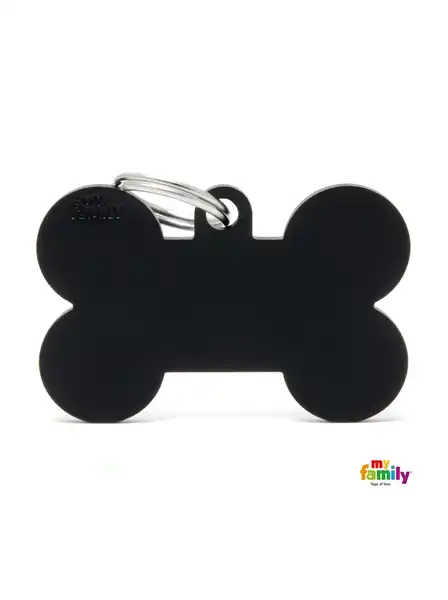 MY FAMILY MEDALLA BASIC XL BONE ALUMINUM BLACK MFBXL05