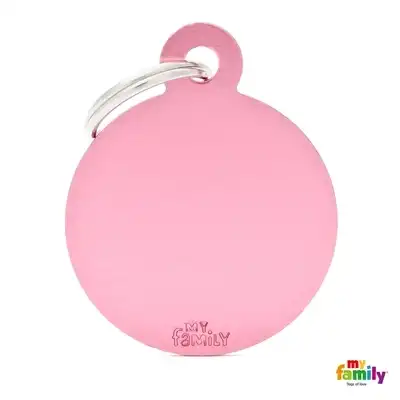 MY FAMILY MEDALLA BASIC BIG ROUND ALUMINUM PINK MFB19