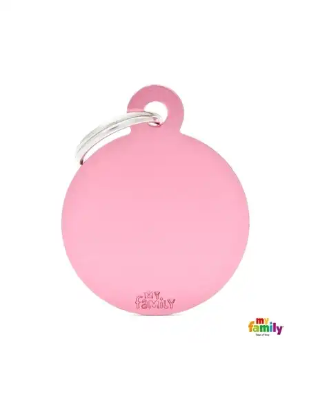 MY FAMILY MEDALLA BASIC BIG ROUND ALUMINUM PINK MFB19