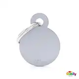 MY FAMILY MEDALLA BASIC SMALL ROUND ALUMINUM GREY MFB57