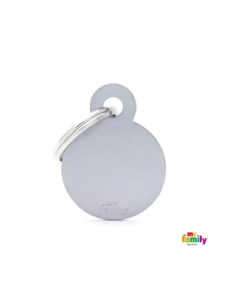 MY FAMILY MEDALLA BASIC SMALL ROUND ALUMINUM GREY MFB57
