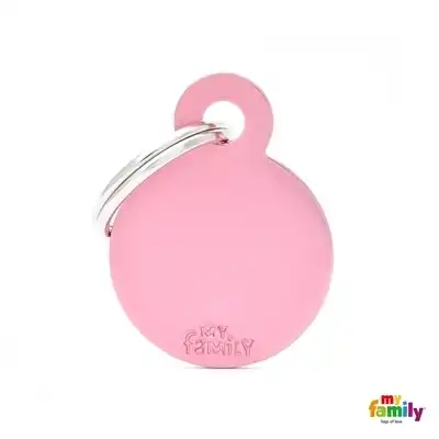 MY FAMILY MEDALLA BASIC SMALL ROUND ALUMINUM PINK MFB14