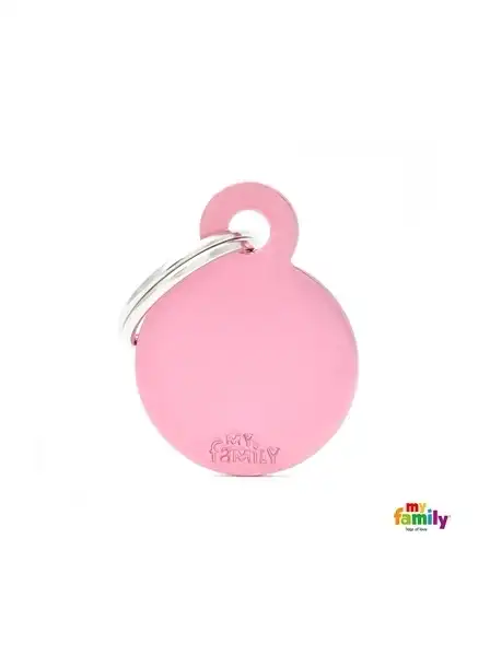 MY FAMILY MEDALLA BASIC SMALL ROUND ALUMINUM PINK MFB14