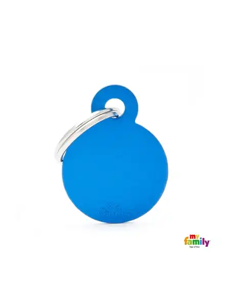 MY FAMILY MEDALLA BASIC SMALL ROUND ALUMINUM BLUE MFB13