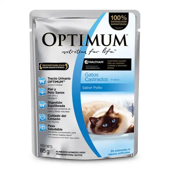 OPTIMUM POUCH GATOS CASTRADOS 85GRS