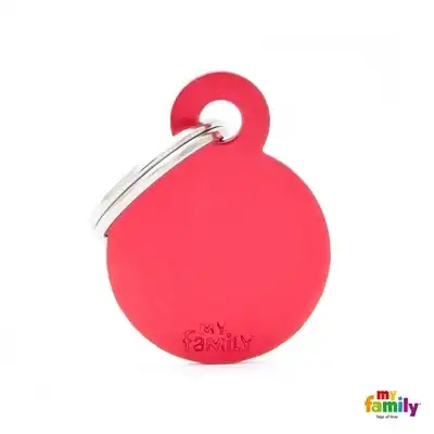 MY FAMILY MEDALLA BASIC SMALL ROUND ALUMINUM RED MFB15