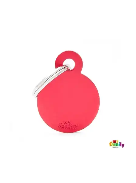 MY FAMILY MEDALLA BASIC SMALL ROUND ALUMINUM RED MFB15
