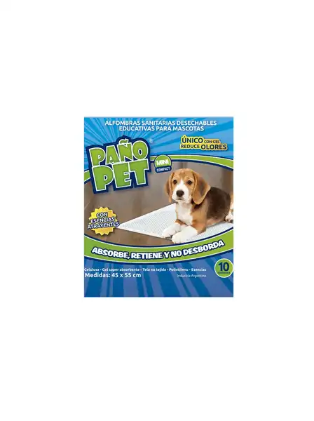 PAÑOPET PAÑO PET COMPACT MINI X 10 UNIDADES (45X55 CM)