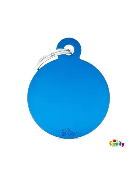 MY FAMILY MEDALLA BASIC BIG ROUND ALUMINUM BLUE MFB18