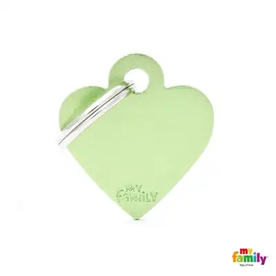 MY FAMILY MEDALLA BASIC SMALL HEART ALUMINUM GREEN MFB41