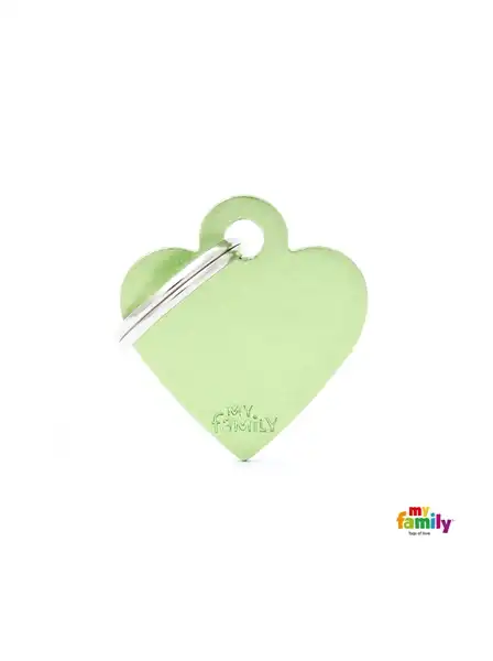 MY FAMILY MEDALLA BASIC SMALL HEART ALUMINUM GREEN MFB41