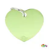 MY FAMILY MEDALLA BASIC BIG HEART ALUMINUM GREEN MFB42