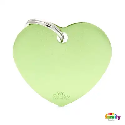 MY FAMILY MEDALLA BASIC BIG HEART ALUMINUM GREEN MFB42