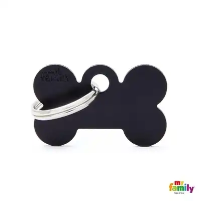MY FAMILY MEDALLA BASIC SMALL BONE ALUMINUM BLACK MFB31