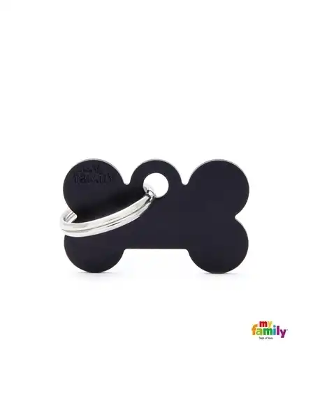 MY FAMILY MEDALLA BASIC SMALL BONE ALUMINUM BLACK MFB31